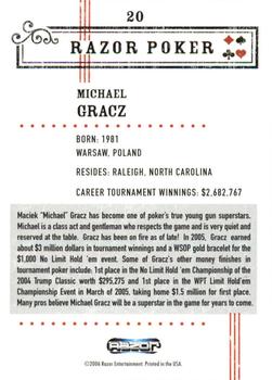 2006 Razor Poker #20 Michael Gracz Back